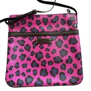 Vera Bradley Fuchsia and Black Animal Print Crossbody Bag